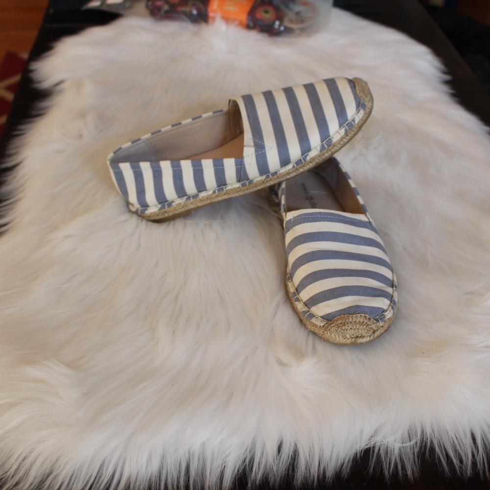 Seven Dials, Hildie stripped blue and white Espadrille slip on shoes